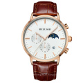 BELUSHI WS526 Men Watches Business Wristwatches Quartz Watch Chronograph Stainless Steel Moon Phase